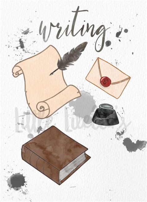 Writing Clipart Old Style Writing Quill Clipart Scroll - Etsy UK