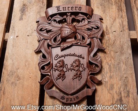 Wood Family Crest Coat of Arms Personalized Wedding Gift Family History ...