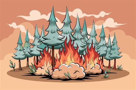 A forest of pine trees in the sky with a forest of trees | Premium AI ...