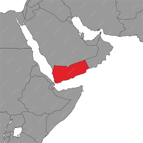Premium Vector | Yemen on world map vector illustration