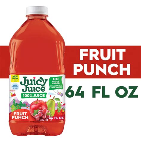 Juicy Juice Zero Sugar Fruit Punch, 100% Juice, 64 fl oz Gallon Bottle
