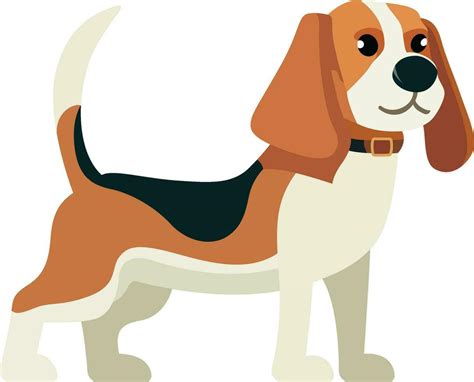 Beagle dog flat style vector illustration, Hunter Beagle dog, Hunting ...