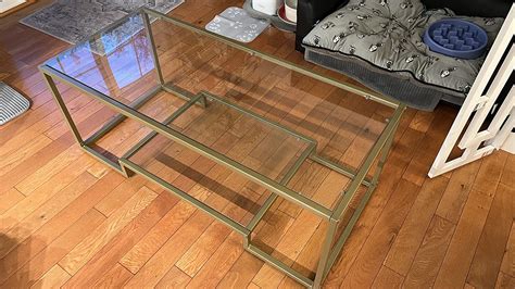 Modern Rectangular Coffee Table with Glass Table Top - Costway