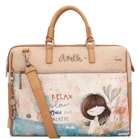 Anekke Mediterranean Computer Bag 15° And Brown Briefcase