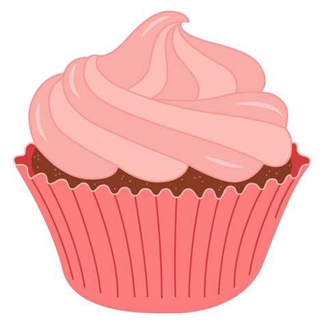 Pink Cupcake vector illustration isolated on white background. 35929012 ...