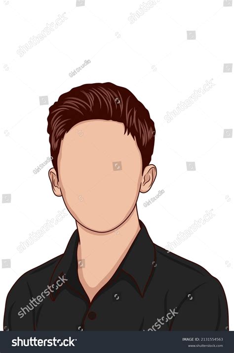 caricature portraits blank face illustrations male stock illustration