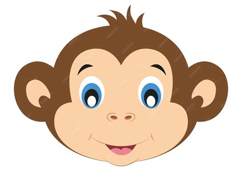premium vector icon  cute monkey face animals vector  cute monkey