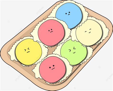 Japanese Food Mochi Kawai Emoji Illustration Vector, Mochi, Emojis ...