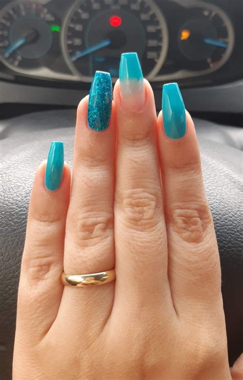 Unha Em Gel Azul Com Glitter - Unha de gel azul com glitter | Unghie idee, Unghie, Unghie gel