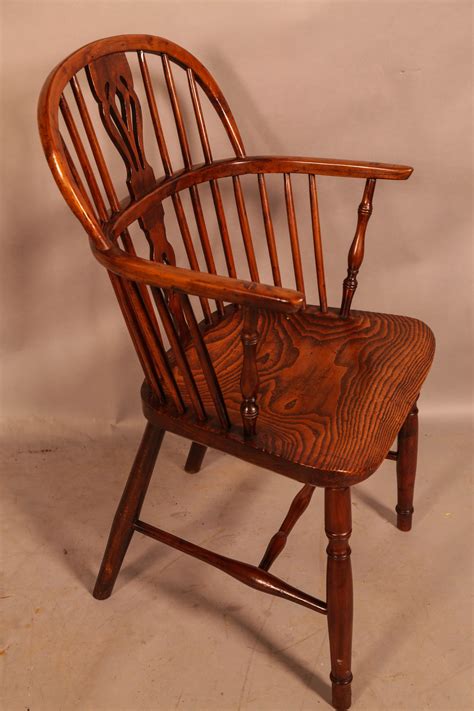 A Rare Yew Wood Windsor Chair By Amos Grantham
