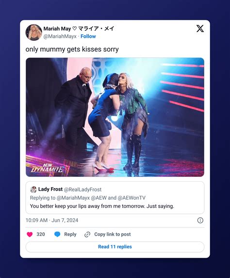 Lady Frost to Mariah: "You better keep your lips away from me tomorrow