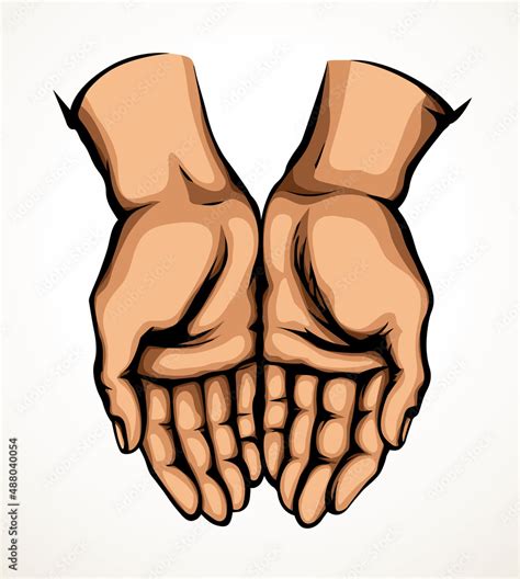 Praying hands. Vector drawing icon Stock Vector | Adobe Stock