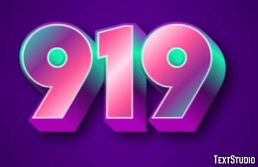 919 Text effect and logo design Number | TextStudio