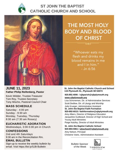 The Most Holy Body and Blood of Christ
