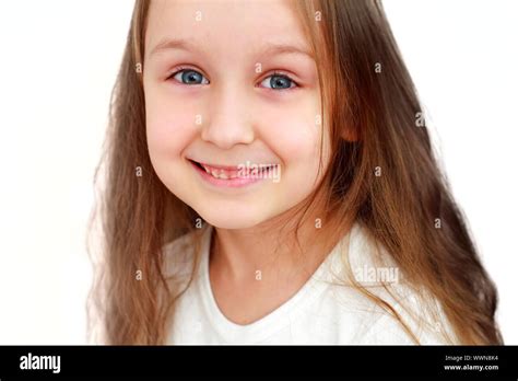 beautiful girl portrait on white background Stock Photo - Alamy