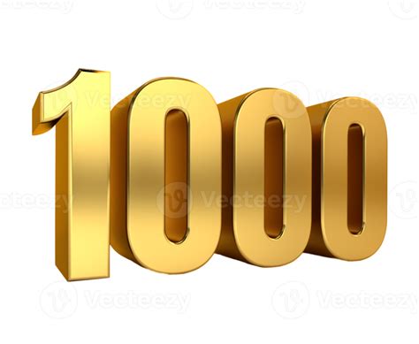 one thousand, golden number 1000,anniversary,birthday, price 8490534 PNG