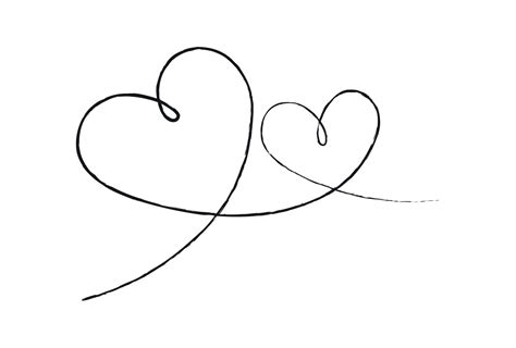 black thin lines  love hearts   white background vector