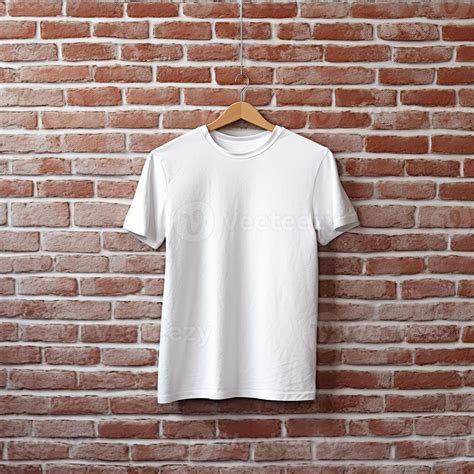 Illustration of a white plain t-shirt mockup, AI Generated 26345622 ...