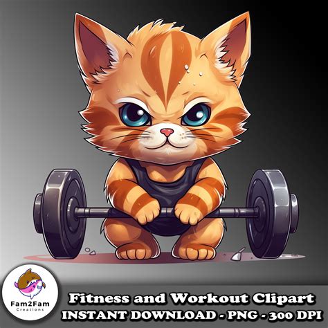Cute Workout Fitness Animals Clipart Bundle Gym Rats Fitness Clean PNG