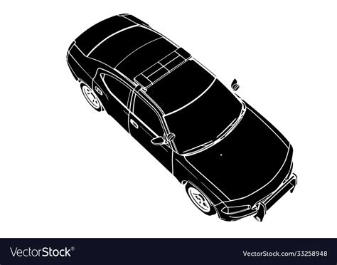 Silhouette police car Royalty Free Vector Image