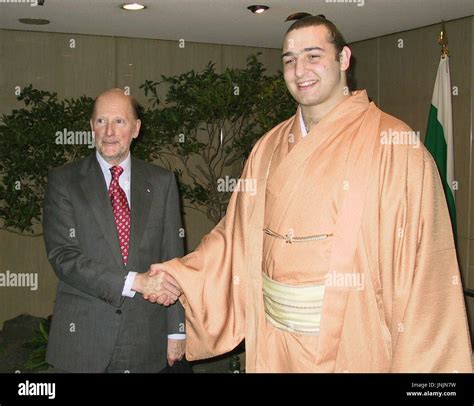 TOKYO, Japan - Bulgarian sumo wrestler Kotooshu shakes hands with ...