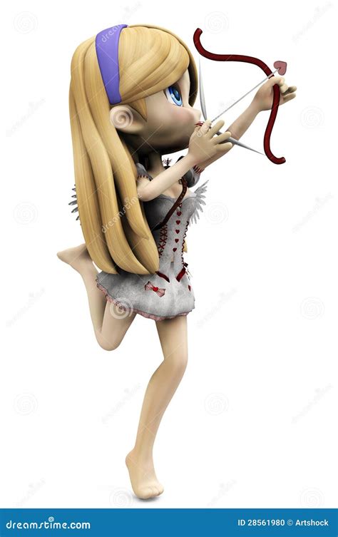 Cupid girl stock illustration. Illustration of valentine - 28561980