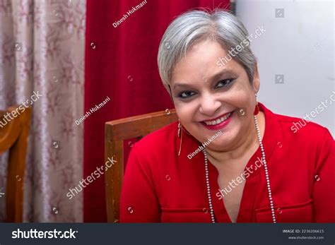 indoor portrait indian lady pune india stock photo