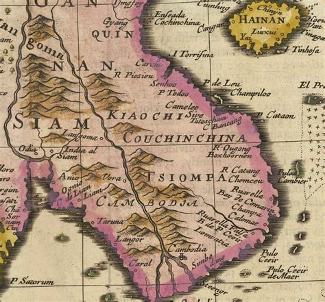 Old Map of India and South East Asia, 1676 by John Speed - Pakistan