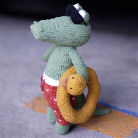 Crocodile knitting pattern - Knitted crocodile Alan