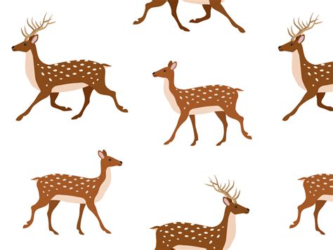 Seamless pattern of deer by Svetlana on Dribbble