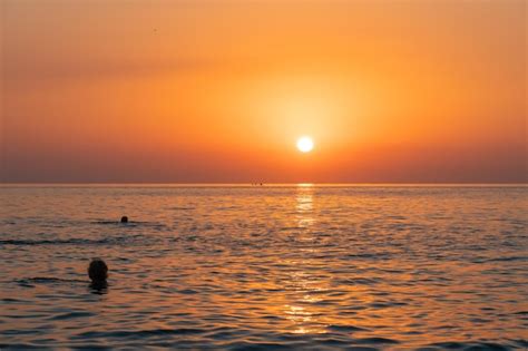 Premium Photo | Purple sunset over the black sea batumi beach