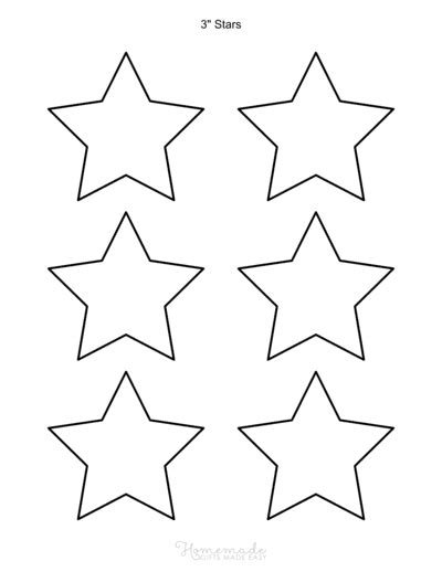 Free Printable Star Templates & Outlines - Small to Large Sizes, 1 inch ...