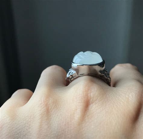 Moon Face Celestial Ring- Carved Moon Rainbow Moonstone Solitaire Ring