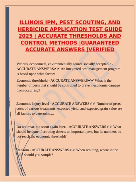 ILLINOIS IPM, PEST SCOUTING, AND HERBICIDE APPLICATION TEST GUIDE 2025