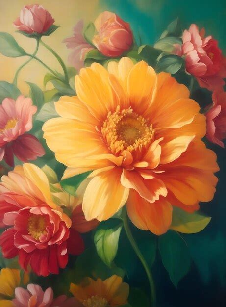 Premium AI Image | fresh Oil painting vintage style flower