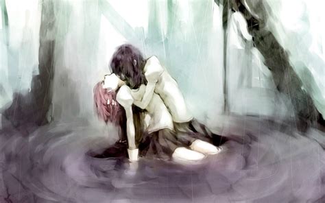Anime Couple Sad Hug Wallpapers - Wallpaper Cave