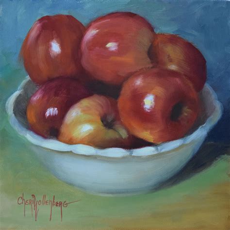 Dancing Brush - Art by Cheri Wollenberg: Apple Still Life Painting IV