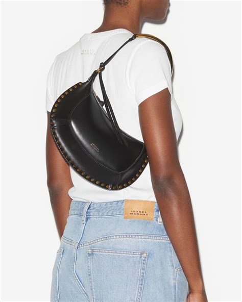 Oskan Moon Bag Woman black and gold | ISABEL MARANT Official online store