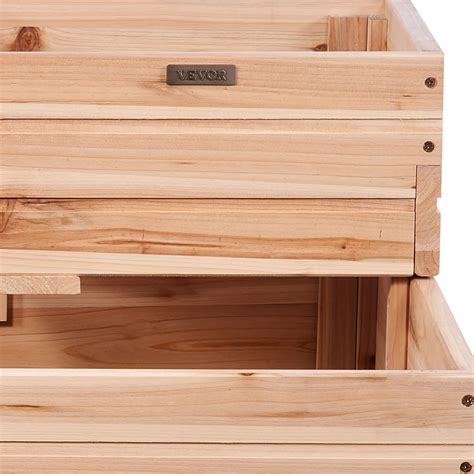 VEVOR Raised Garden Bed, 3.7 x 3.7 x 1.7 ft Wooden Planter Box, Outdoor
