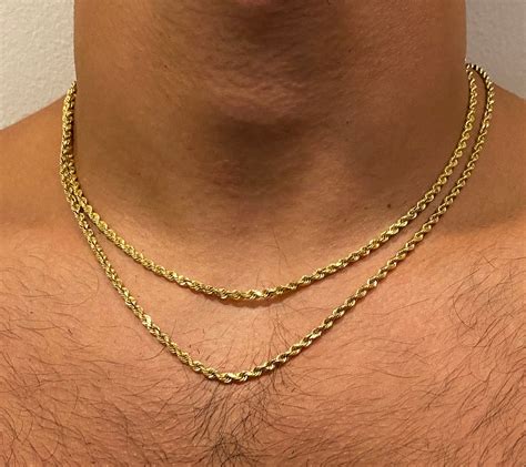 14k Solid Yellow Gold Rope Chain / 18 inch and 20 inch 14k | Etsy