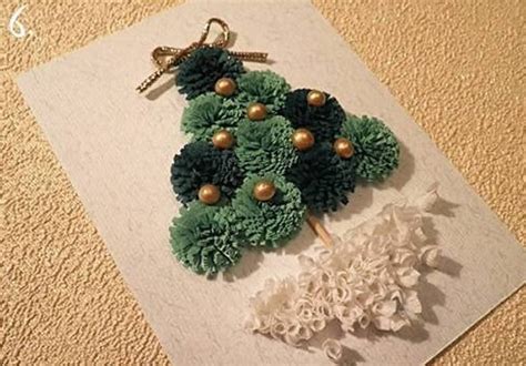Новогодняя открытка с елочкой из ленточек
