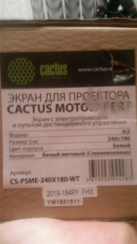 Обзор от покупателя на Экран с электроприводом Cactus 180x240см ...