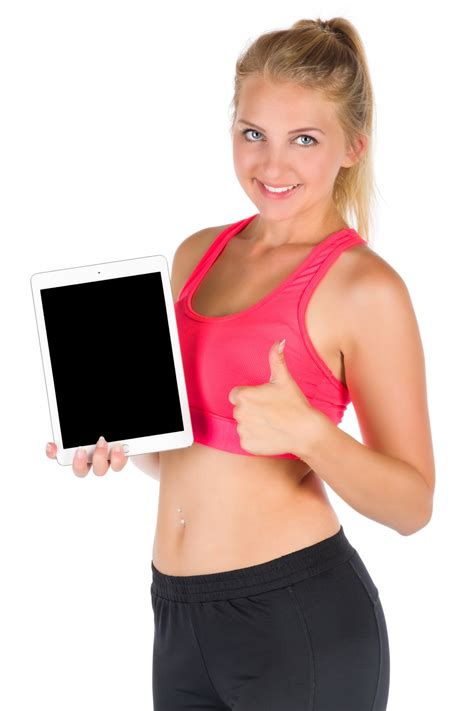 Fit Woman With A Tablet Free Stock Photo - Public Domain Pictures
