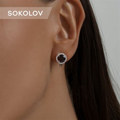 Серьги серебряные женские 925 пробы SOKOLOV, ювелирные украшения из ...