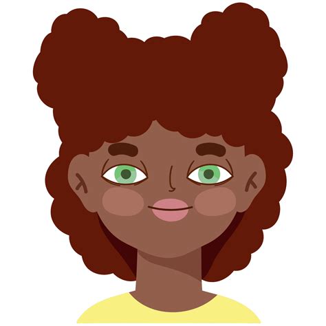 afro girl cartoon icon  vector art  vecteezy