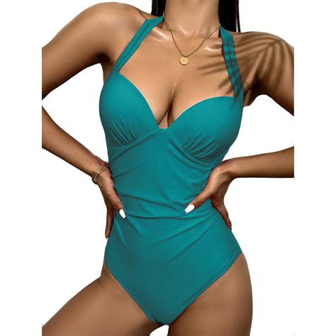 Aloohaidyvio Bikini Set,Womens Sexy One-Piece Solid Color Swimwear High