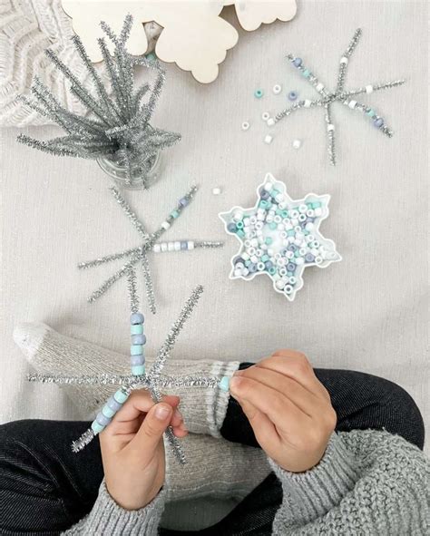 Pipe Cleaner Beaded Snowflake Craft at Seth Darcy-irvine blog