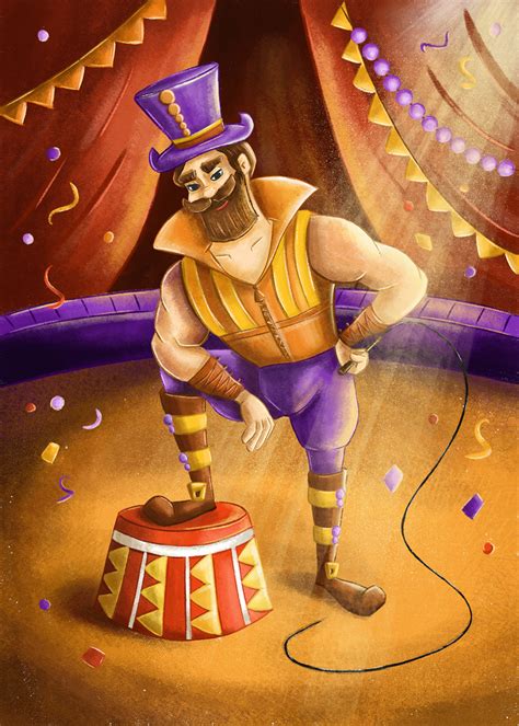 Иллюстрация Укротитель тигров в стиле детский | Illustrators.ru