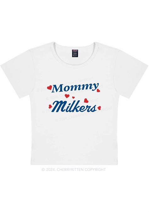 Cherrykitten Curvy Mommy Milkers Y2K Baby Tee Cherrykitten for Sale