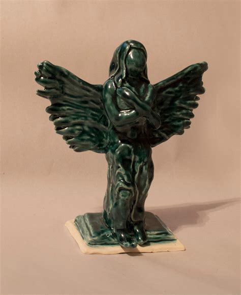 Handmade Ceramic Angel Sculpture Ceramic Angel Figurine Jade Angel, # 1